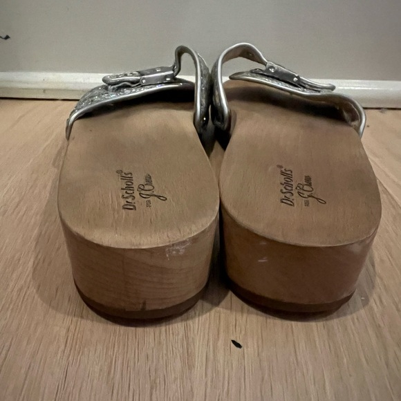 Dr. Scholl's For J. Crew Woman’s Silver Sparkle Sandals Limited Edition Size 6 - Picture 2 of 10